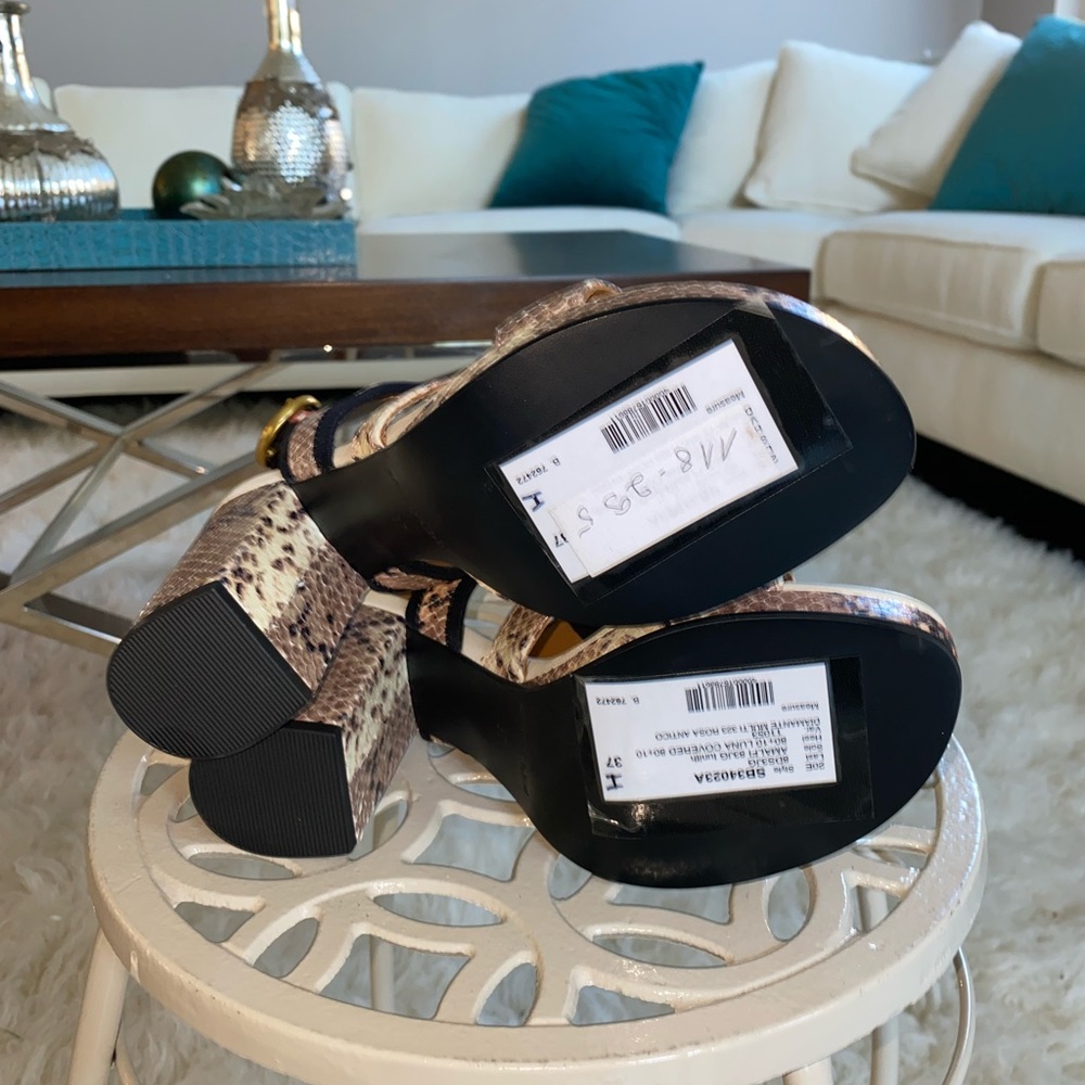 Snakeskin Effect Block Heel See By Chloe Sz 37 - Picture 5 of 7